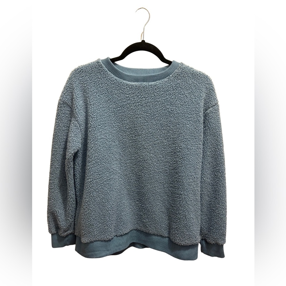 Blue Crew Neck Sweater with Soft Texture